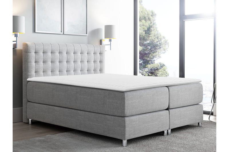 Plevoll Kontinentalseng 140x200 - Lysegrå - Møbler - Senger - Kontinentalsenger