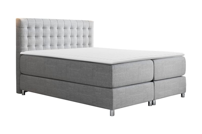 Plevoll Kontinentalseng 160x200 - Lysegrå - Møbler - Senger - Kontinentalsenger