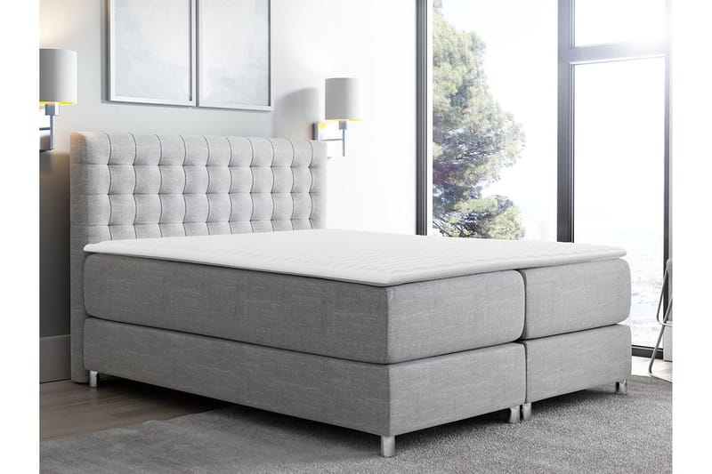 Plevoll Kontinentalseng 180x200 - Lysegrå - Møbler - Senger - Kontinentalsenger