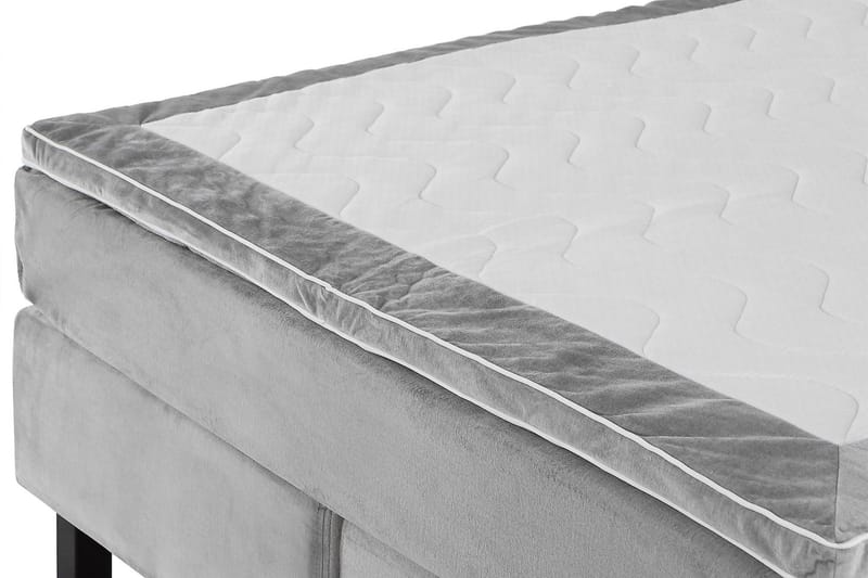 Princess Kontinentalseng 120x200cm - Lysegrå/Fløyel - Møbler - Senger - Kontinentalsenger