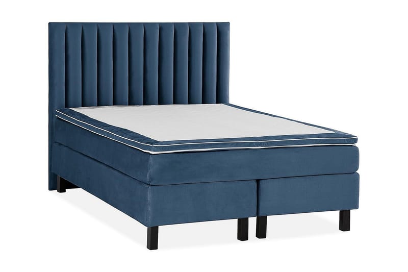 Princess Kontinentalseng 120x200cm - Mørkeblå/Fløyel - Møbler - Senger - Kontinentalsenger