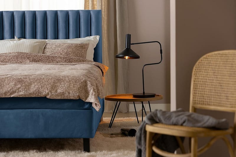 Princess Kontinentalseng 120x200cm - Mørkeblå/Fløyel - Møbler - Senger - Kontinentalsenger