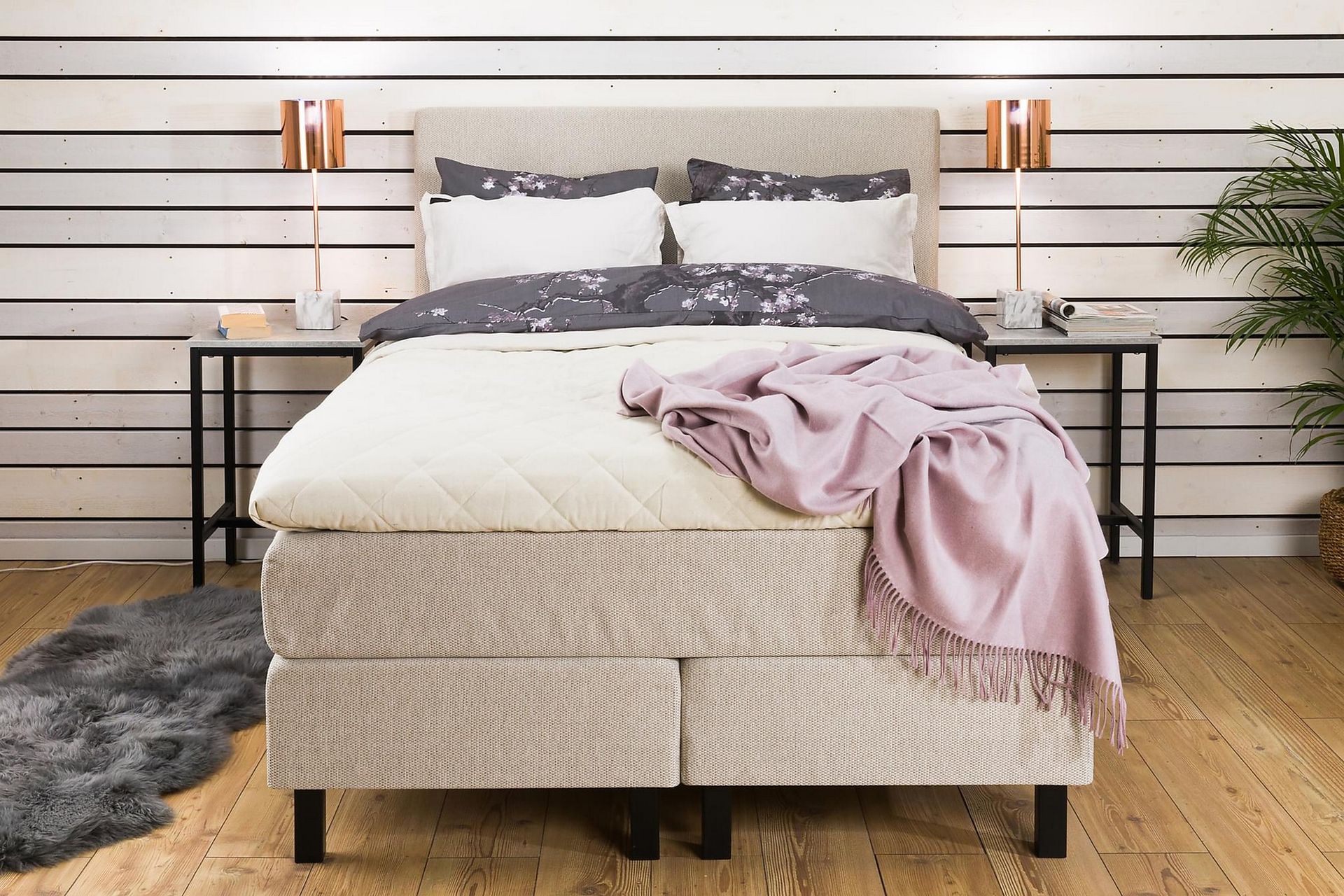 Princess Kontinentalseng 140x200 - Beige - Møbler - Senger - Komplett sengepakke