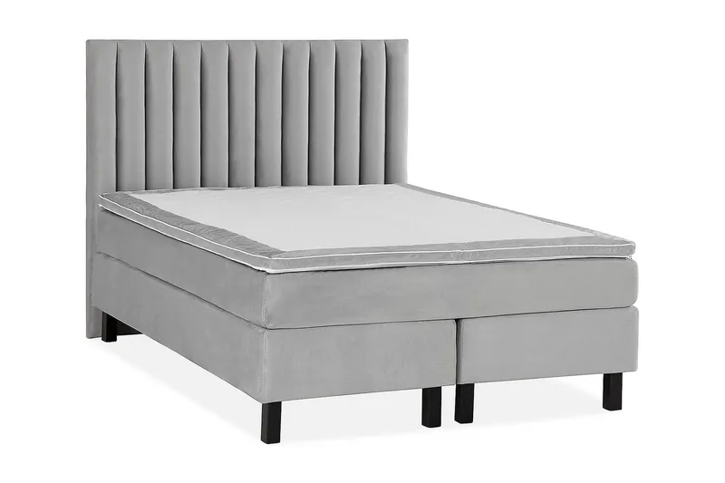 Princess Kontinentalseng 140x200 cm - Lysgrå/Fløyel - Møbler - Senger - Kontinentalsenger