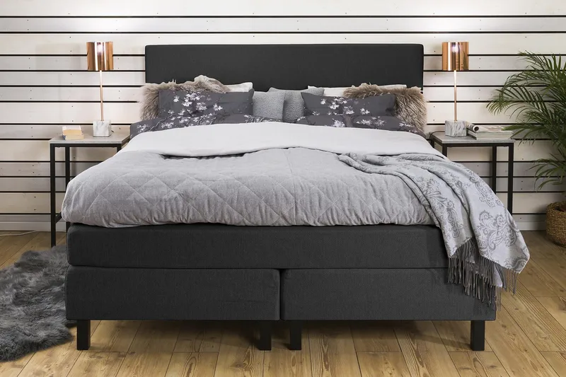 Princess Kontinentalseng - 160x200 Grå - Møbler - Senger - Kontinentalsenger