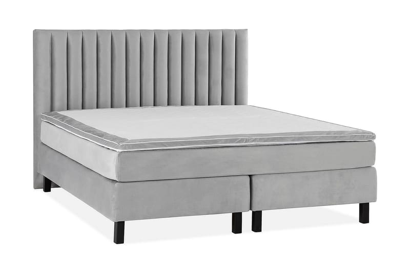 Princess Kontinentalseng 160x200cm - Lysegrå/Fløyel - Møbler - Senger - Kontinentalsenger