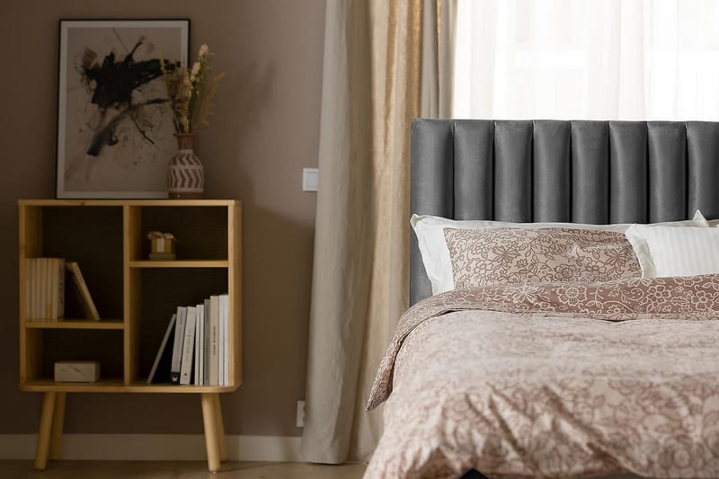 Princess Kontinentalseng 160x200cm - Mørkegrå/Fløyel - Møbler - Senger - Kontinentalsenger