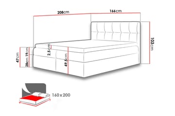Rico Kontinentalseng 160x208 cm - Grå - Møbler - Senger - Kontinentalsenger