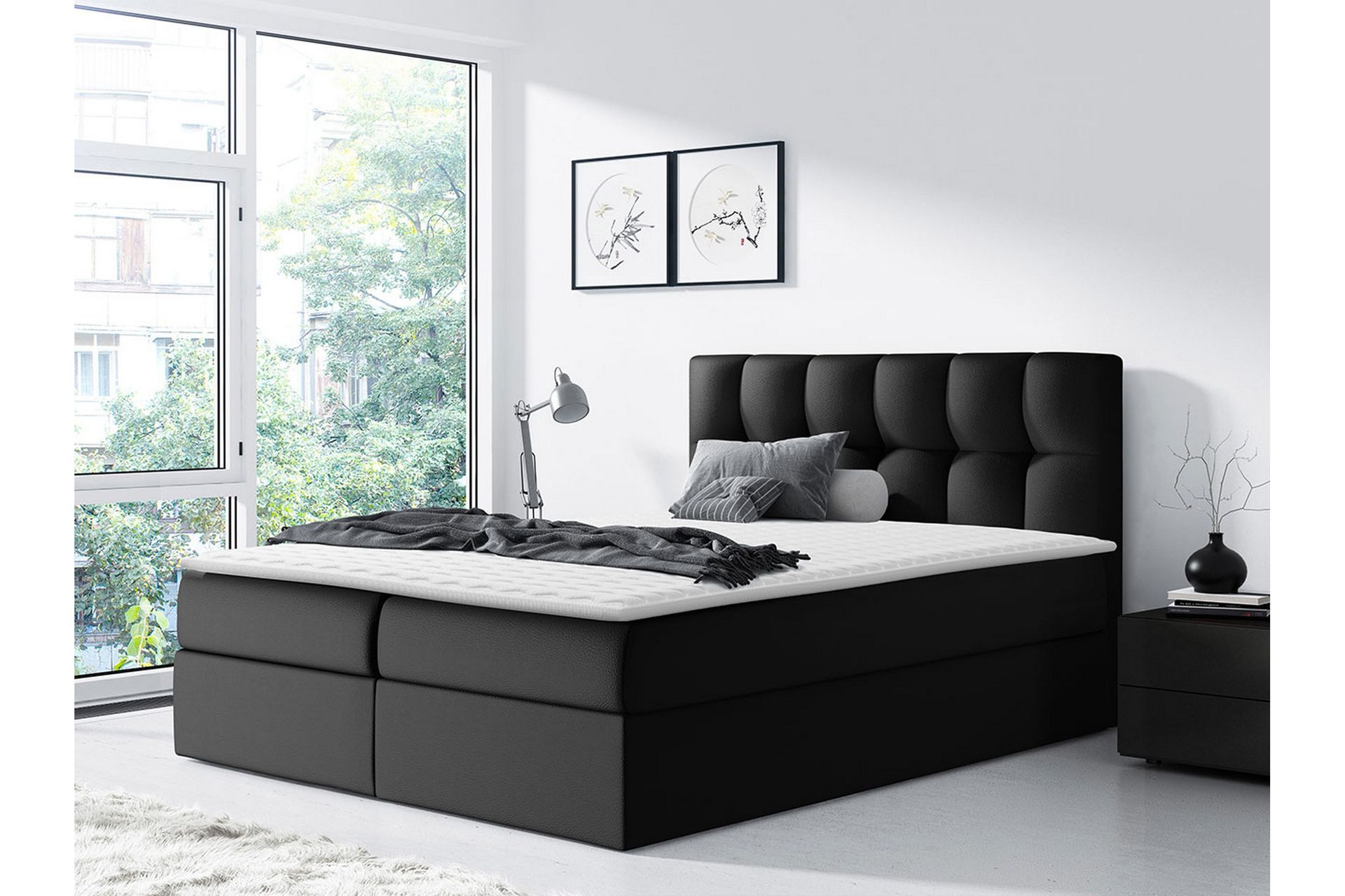 Rico Kontinentalseng 200x208 cm - Svart - Møbler - Senger - Kontinentalsenger