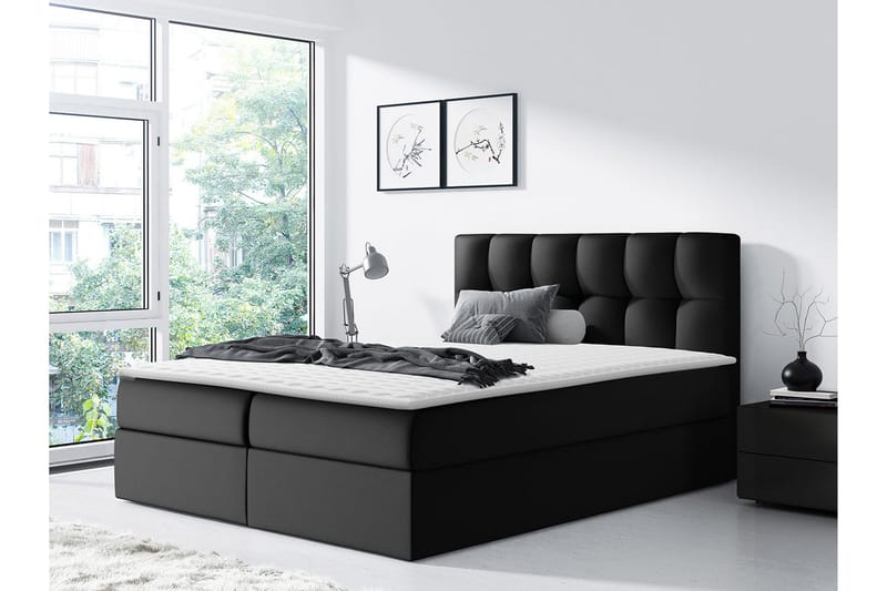 Rico Kontinentalseng 200x208 cm - Svart - Møbler - Senger - Kontinentalsenger