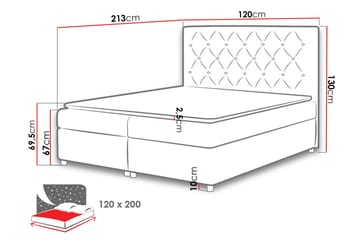 Roma Sengepakke 120x200 cm - Hvit - Møbler - Senger - Kontinentalsenger