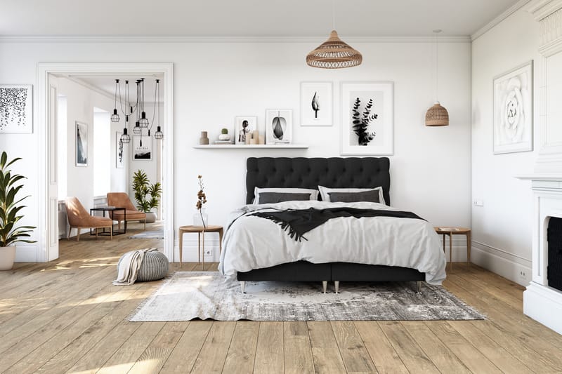 Royal Komplett Sengepakke Kontinentalseng 140x200 - Svart - Møbler - Senger - Komplett sengepakke