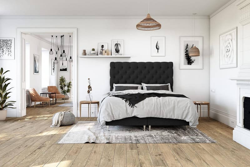 Royal Kontinentalseng 180x200 - Svart - Møbler - Senger - Komplett sengepakke