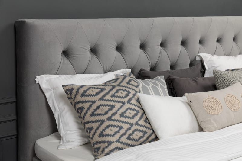 Royal Velvet Komplett Sengepakke 160x200 cm - Lysegrå Fløyel/Lave Gullben - Møbler - Senger - Kontinentalsenger