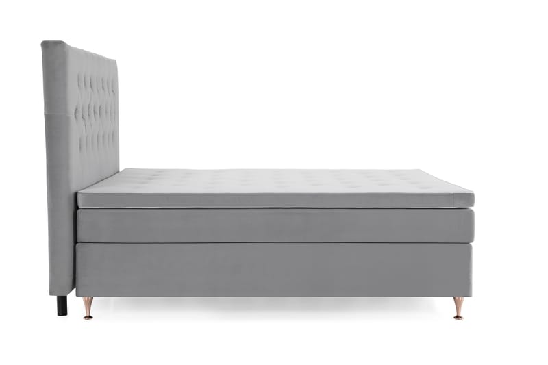 Royal Velvet Komplett Sengepakke 160x200 cm - Lysegrå Fløyel/Lave Rosében - Møbler - Senger - Komplett sengepakke
