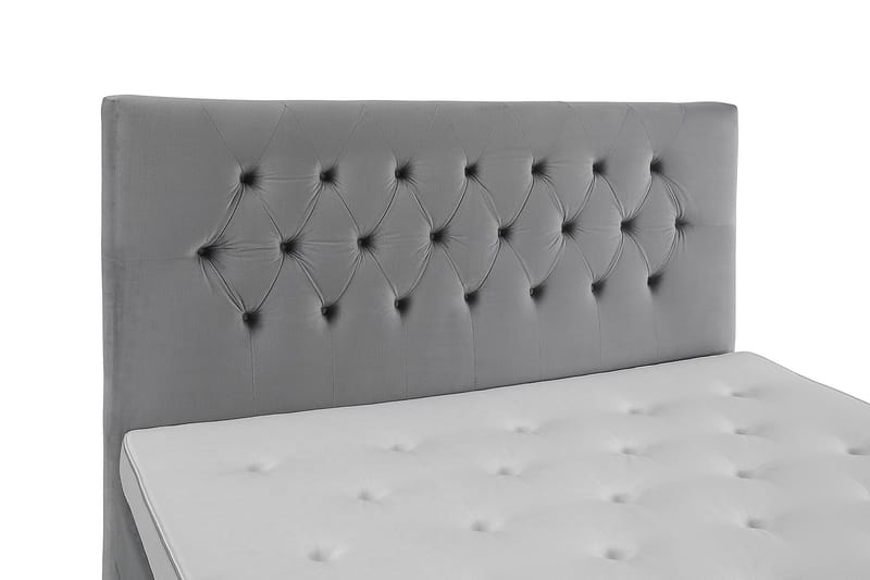 Royal Velvet Komplett Sengepakke 160x200 cm - Lysegrå med Høye Sølvben - Møbler - Senger - Kontinentalsenger