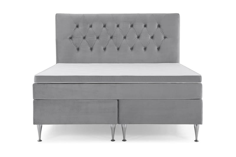 Royal Velvet Komplett Sengepakke 160x200 cm, Lysegrå med Høye Sølvben