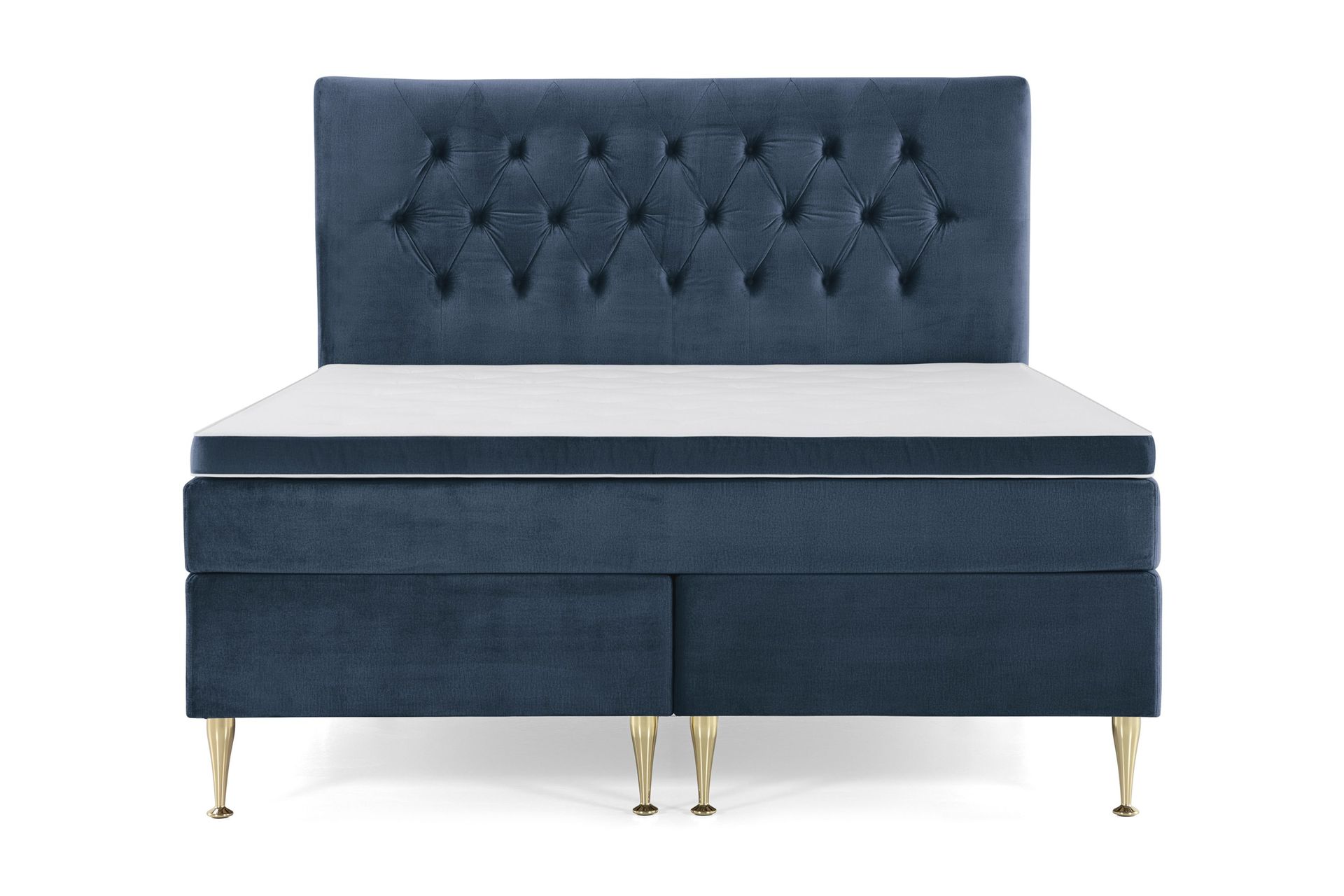 Royal Velvet Komplett Sengepakke 160x200 cm - Mørkeblå Fløyel/Høye Gullben