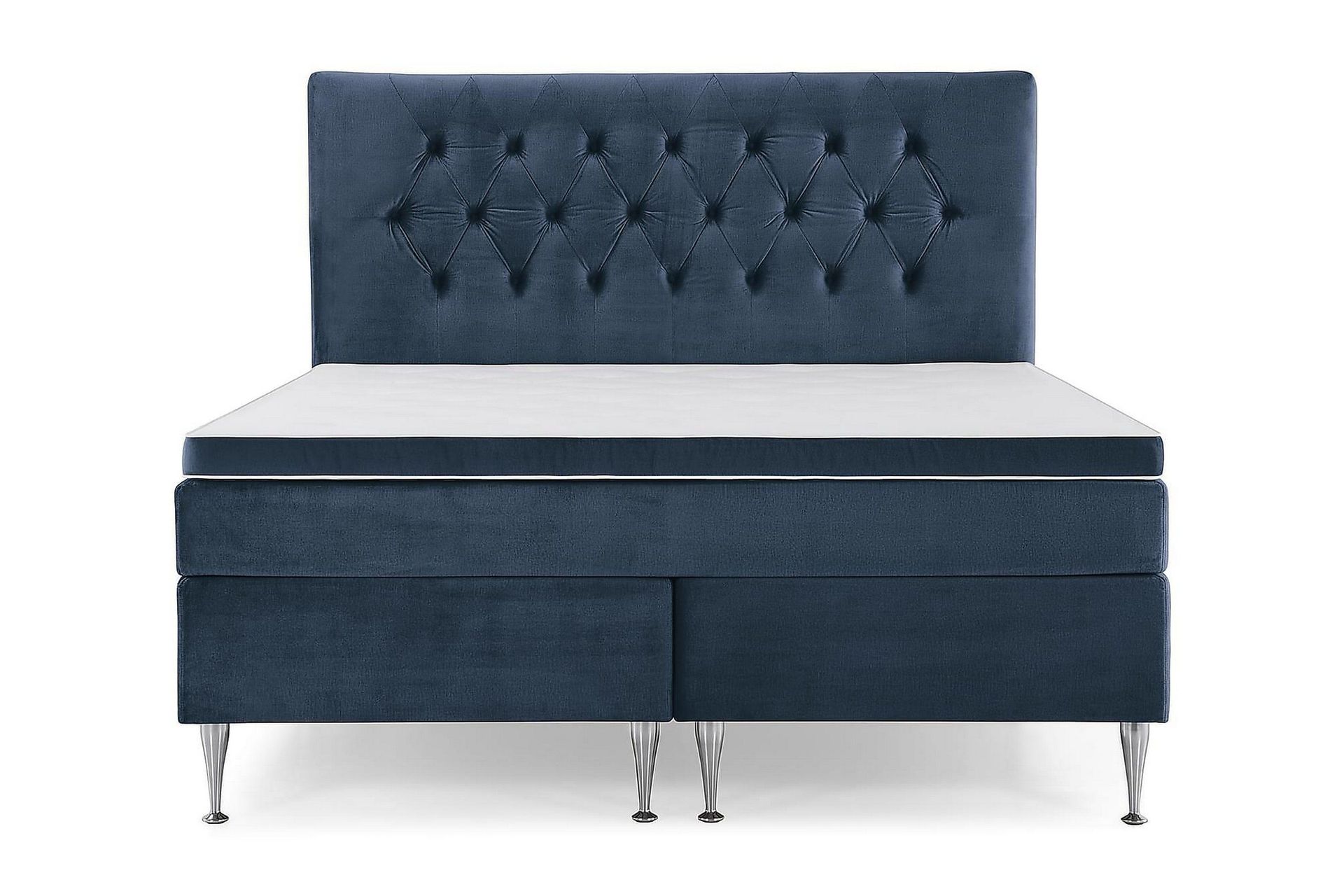 Royal Velvet Komplett Sengepakke 160x200 cm - Mørkeblå Fløyel/Høye Sølvben