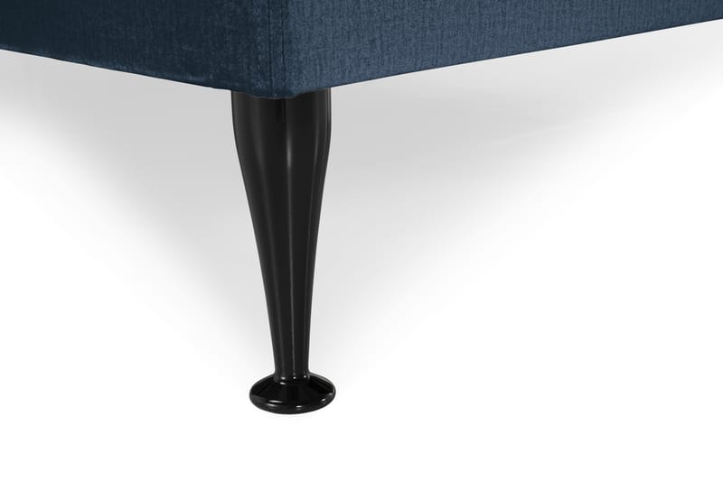 Royal Velvet Komplett Sengepakke 160x200 cm - Mørkeblå Fløyel/Høye Svarte Ben - Møbler - Senger - Komplett sengepakke