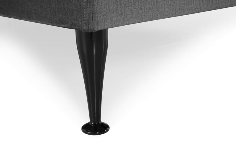 Royal Velvet Komplett Sengepakke 160x200 cm - Mørkegrå Fløyel/Høye Svarte Ben - Møbler - Senger - Kontinentalsenger