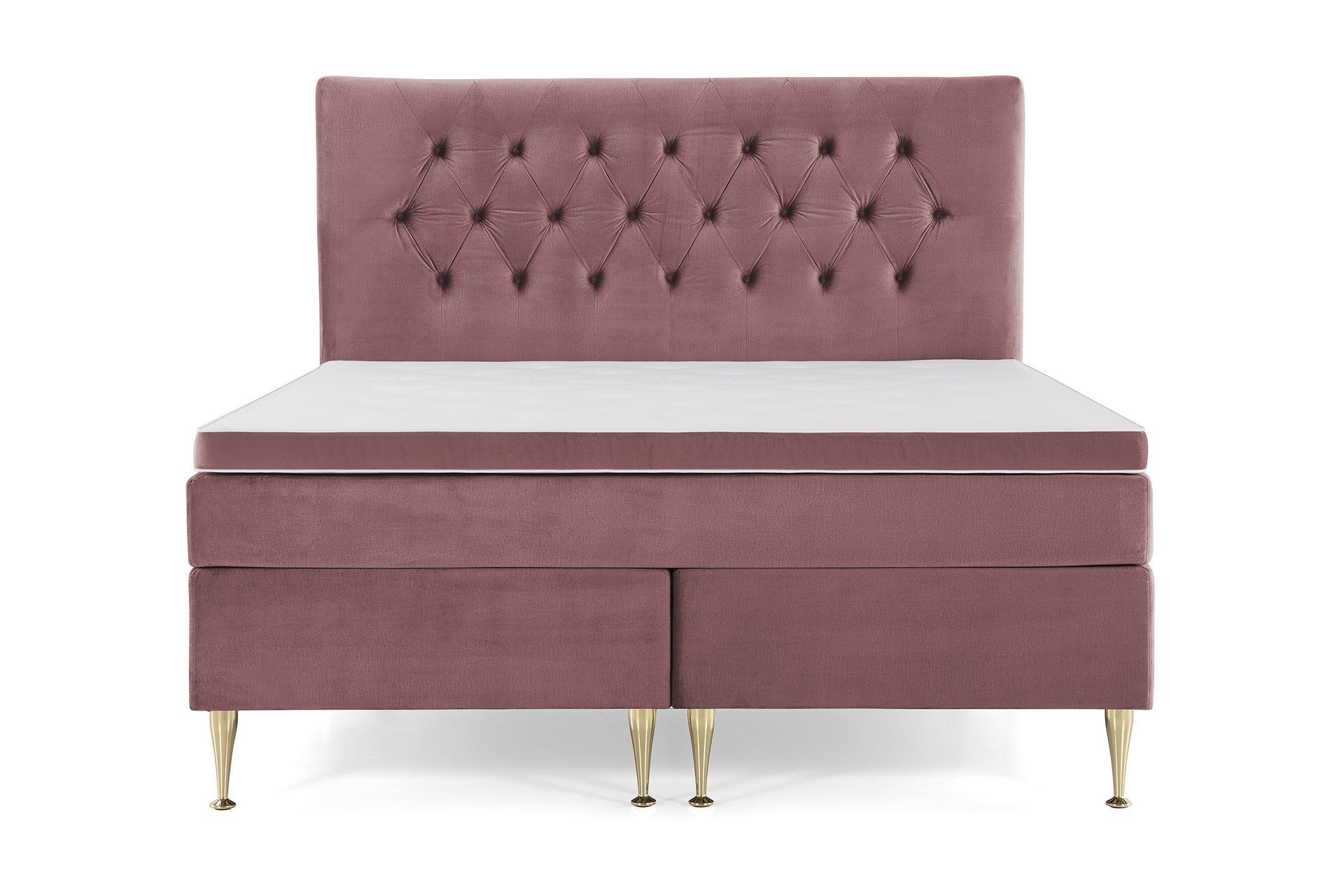 Royal Velvet Komplett Sengepakke 160x200 cm - Rosa Fløyel/Høye Gullben - Møbler - Senger - Komplett sengepakke
