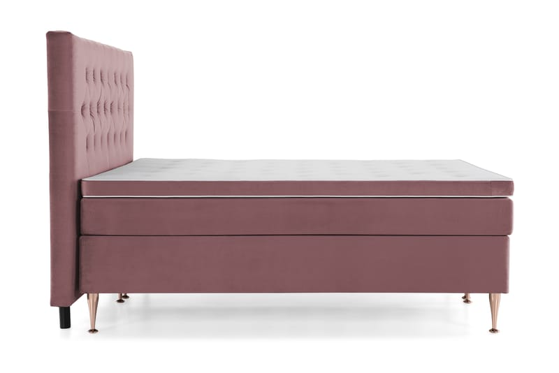 Royal Velvet Komplett Sengepakke 160x200 cm - Rosa Fløyel/Høye Rosében - Møbler - Senger - Kontinentalsenger