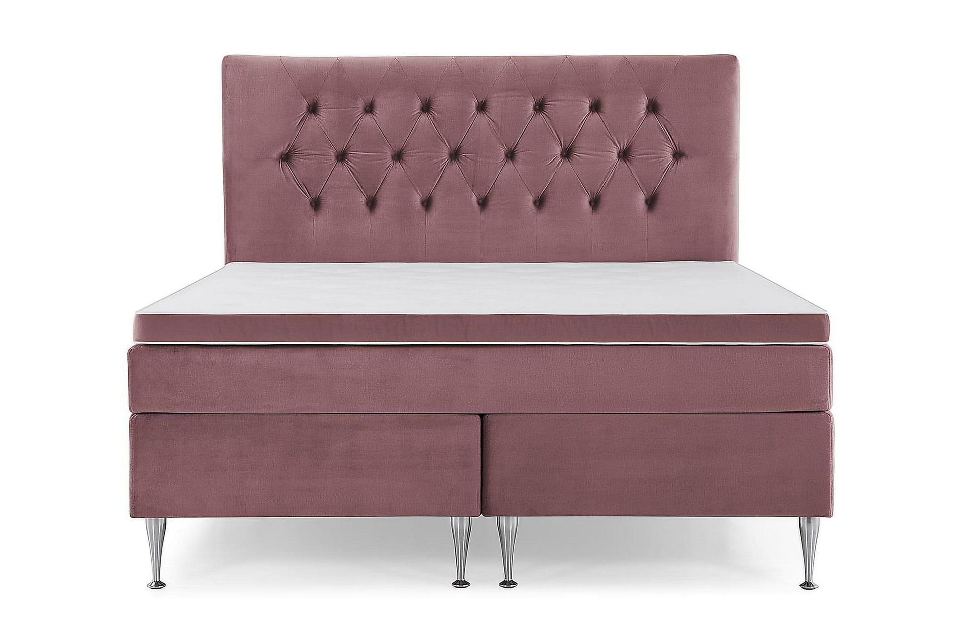 Royal Velvet Komplett Sengepakke 160x200 cm - Rosa Fløyel/Høye Sølvben