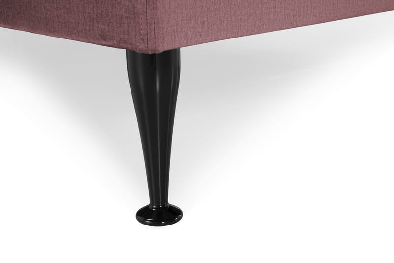 Royal Velvet Komplett Sengepakke 160x200 cm - Rosa Fløyel/Høye Svarte Ben - Møbler - Senger - Kontinentalsenger