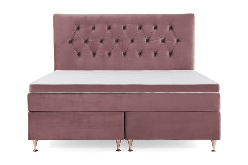Royal Velvet Komplett Sengepakke 160x200 cm - Rosa Fløyel/Lave Rosében - Møbler - Senger - Komplett sengepakke