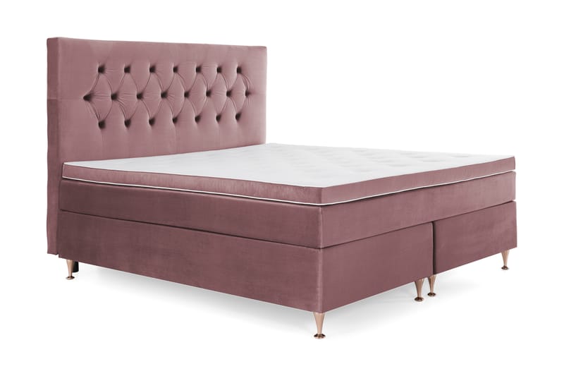 Royal Velvet Komplett Sengepakke 160x200 cm - Rosa Fløyel/Lave Rosében - Møbler - Senger - Komplett sengepakke