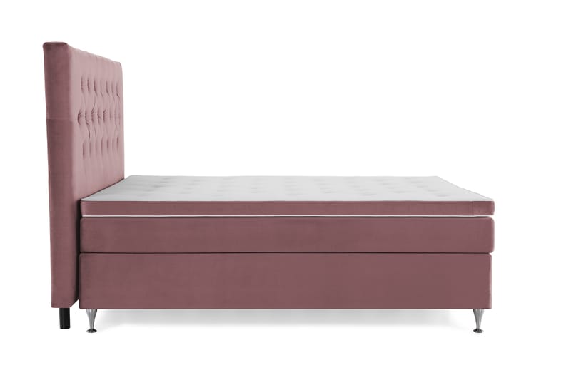 Royal Velvet Komplett Sengepakke 160x200 cm - Rosa Fløyel/Lave Sølvben - Møbler - Senger - Kontinentalsenger