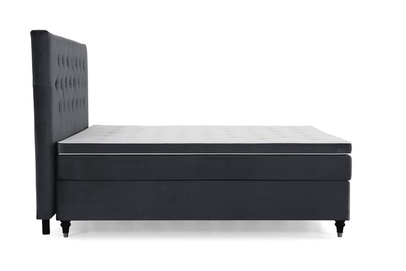 Royal Velvet Komplett Sengepakke 160x200 cm - Svart Fløyel/Dreide Ben - Møbler - Senger - Kontinentalsenger