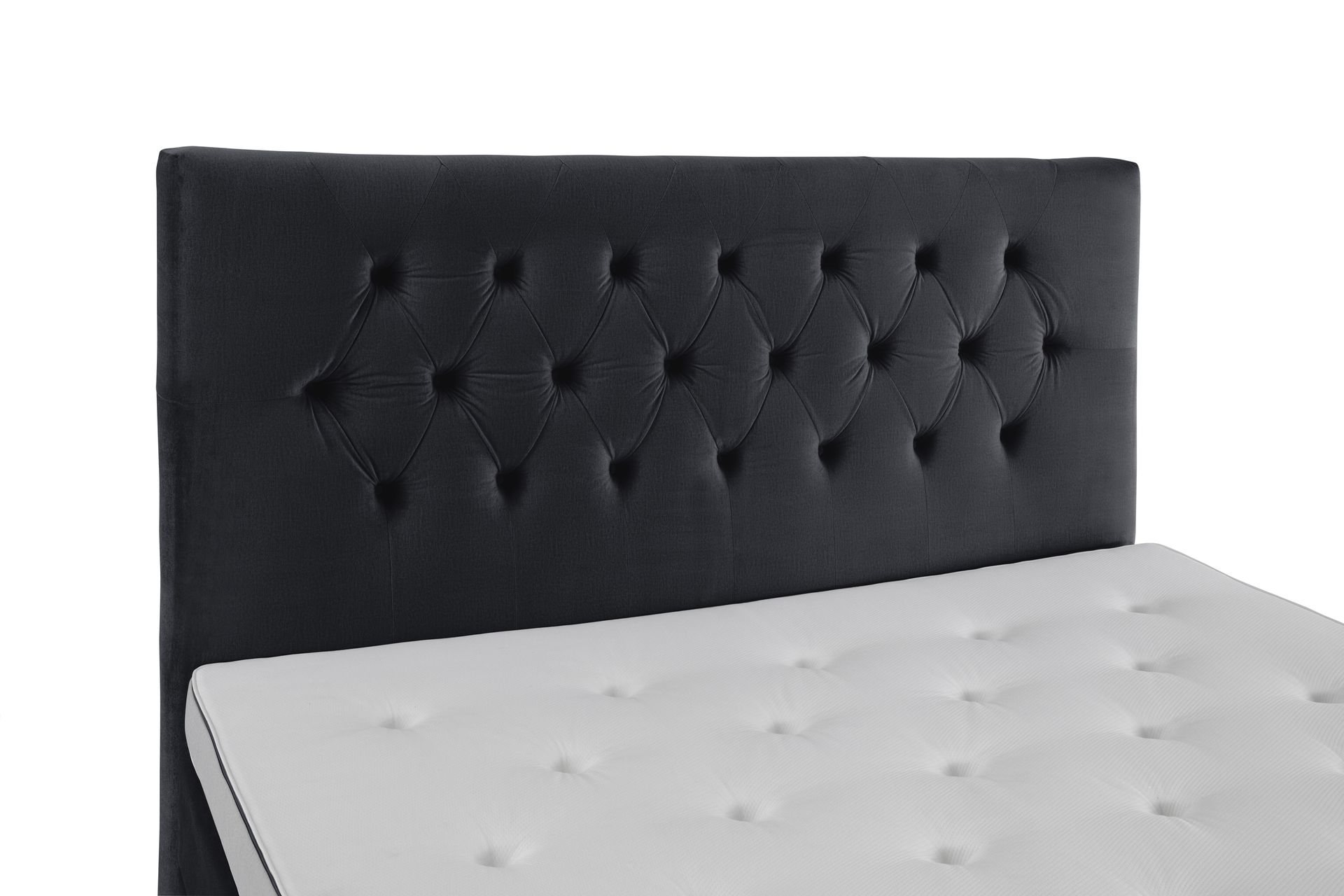 Royal Velvet Komplett Sengepakke 160x200 cm - Svart Fløyel/Dreide Ben - Møbler - Senger - Kontinentalsenger