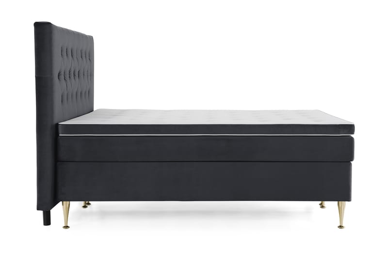 Royal Velvet Komplett Sengepakke 160x200 cm - Svart Fløyel/Høye Gullben - Møbler - Senger - Komplett sengepakke