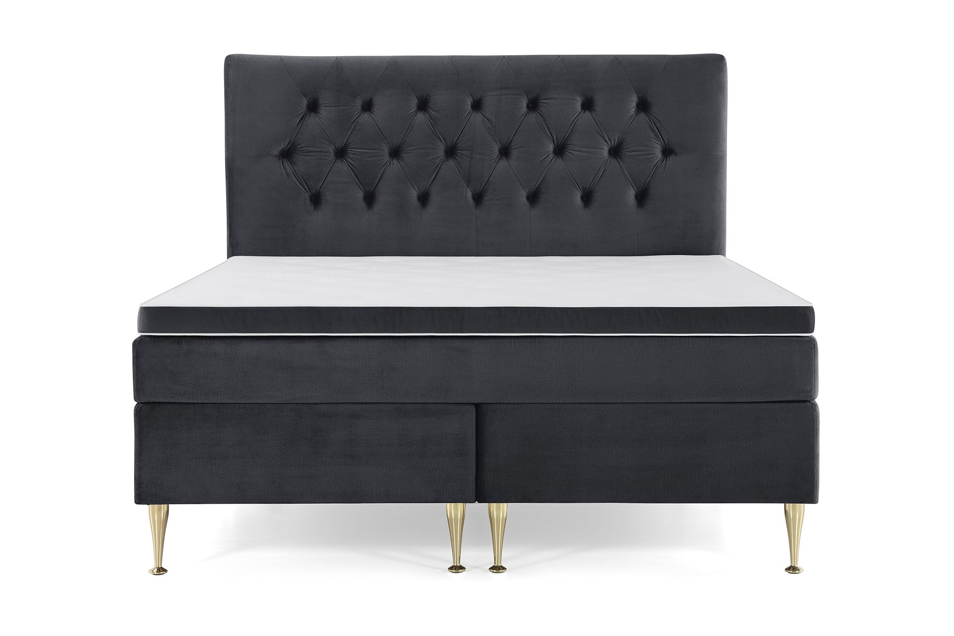 Royal Velvet Komplett Sengepakke 160x200 cm - Svart Fløyel/Høye Gullben