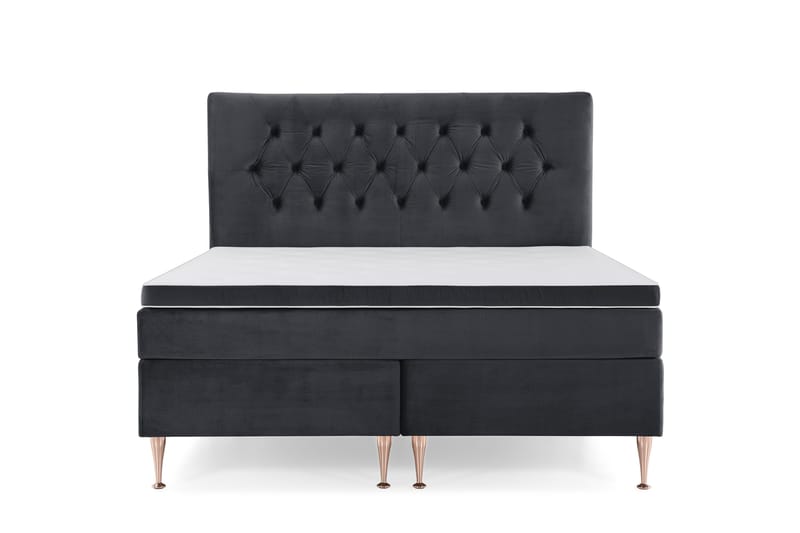 Royal Velvet Komplett Sengepakke 160x200 cm, Svart Fløyel/Høye Rosében