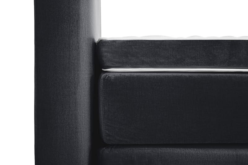 Royal Velvet Komplett Sengepakke 160x200 cm - Svart Fløyel/Høye Sølvben - Møbler - Senger - Kontinentalsenger