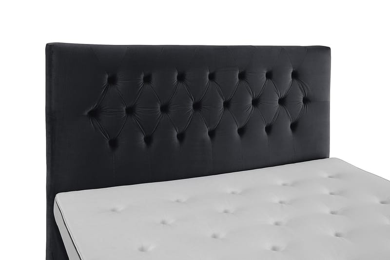 Royal Velvet Komplett Sengepakke 160x200 cm - Svart Fløyel/Høye Sølvben - Møbler - Senger - Kontinentalsenger