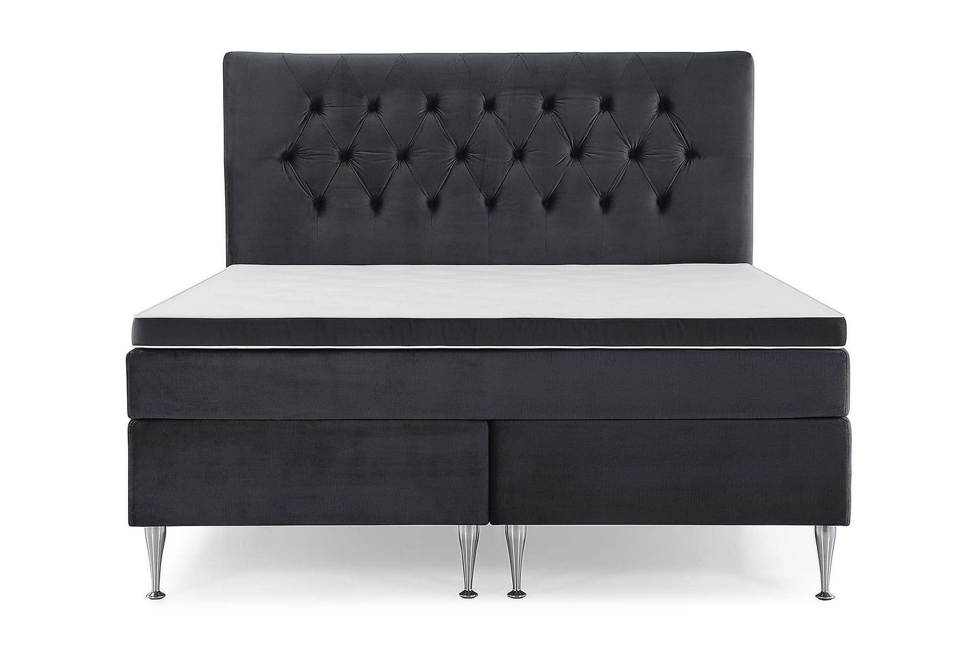 Royal Velvet Komplett Sengepakke 160x200 cm - Svart Fløyel/Høye Sølvben