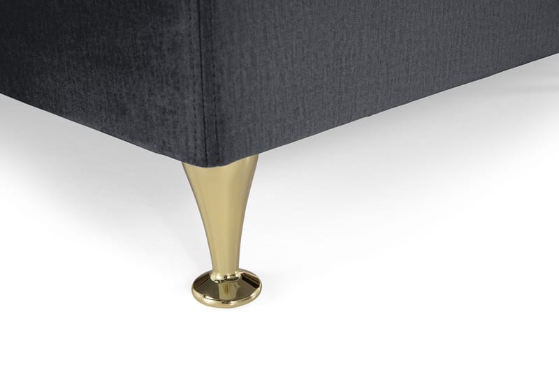 Royal Velvet Komplett Sengepakke 160x200 cm - Svart Fløyel/Lave Gullben - Møbler - Senger - Kontinentalsenger