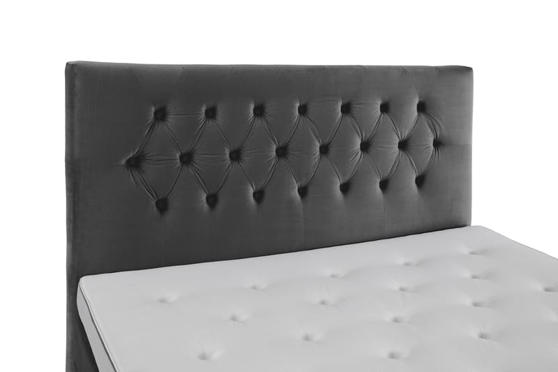 Royal Velvet Komplett Sengepakke 160x200 - Mørkegrå Fløyel/Lave Sølvben - Komplett sengepakke - Kontinentalsenger - Dobbeltsenger