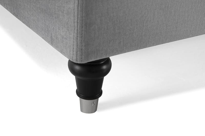 Royal Velvet Komplett Sengepakke 180x200 cm - Lysegrå Fløyel/Dreide Ben - Møbler - Senger - Kontinentalsenger