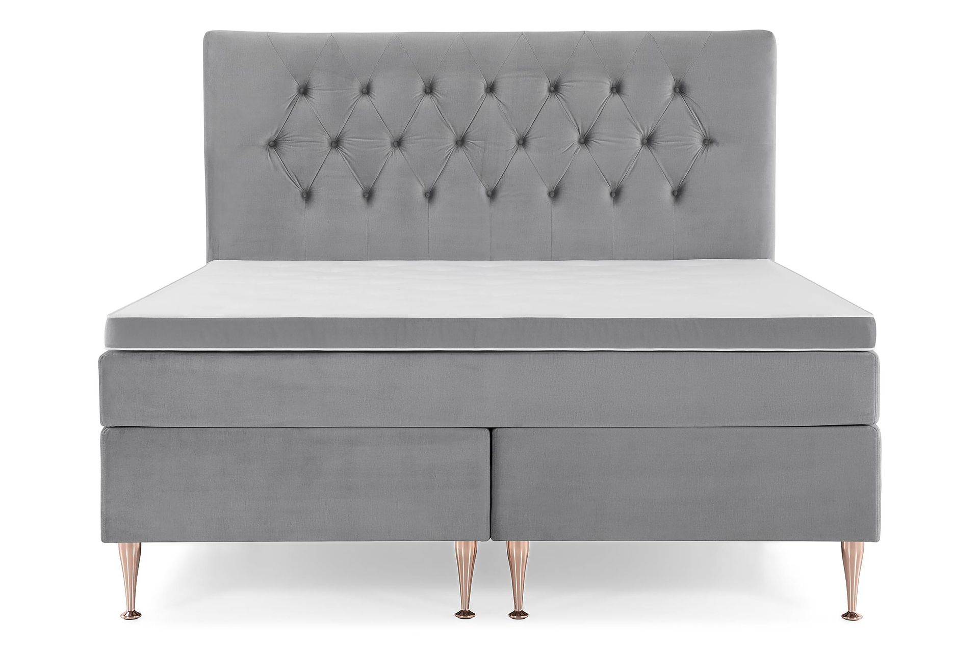 Royal Velvet Komplett Sengepakke 180x200 cm - Lysegrå Fløyel/Høye Rosében