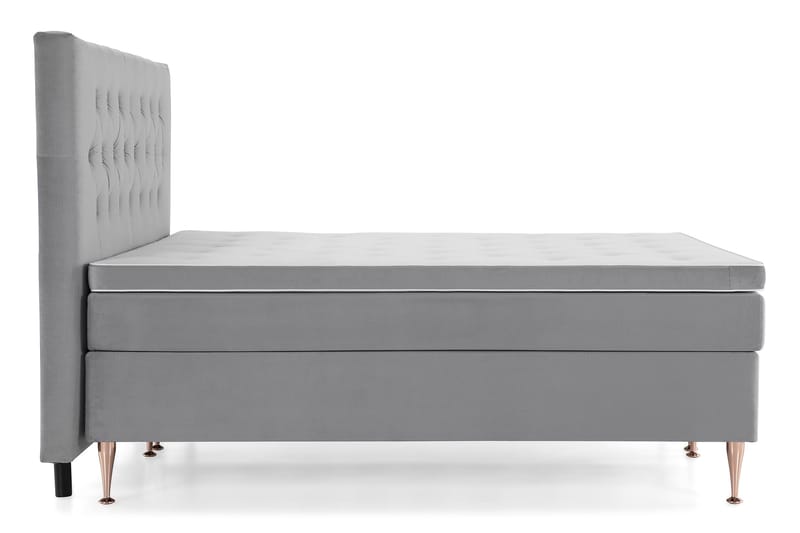 Royal Velvet Komplett Sengepakke 180x200 cm - Lysegrå Fløyel/Høye Rosében - Møbler - Senger - Kontinentalsenger