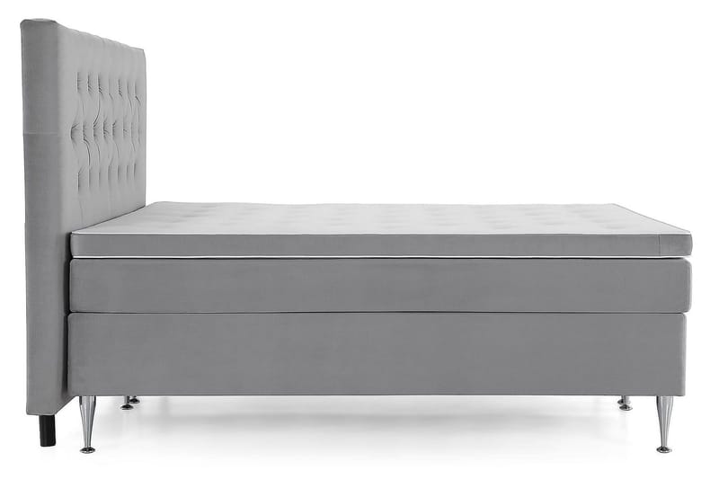 Royal Velvet Komplett Sengepakke 180x200 cm - Lysegrå Fløyel/Høye Sølvben - Møbler - Senger - Kontinentalsenger