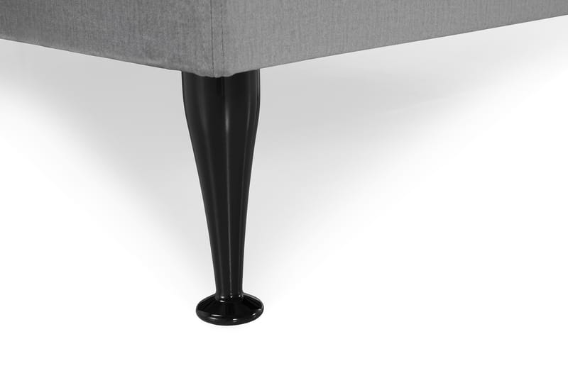 Royal Velvet Komplett Sengepakke 180x200 cm - Lysegrå Fløyel/Høye Svarte Ben - Møbler - Senger - Kontinentalsenger