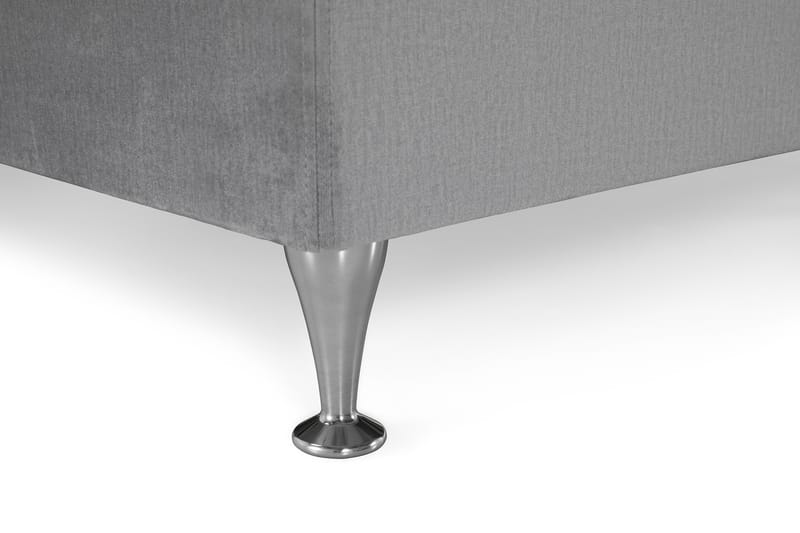 Royal Velvet Komplett Sengepakke 180x200 cm - Lysegrå Fløyel/Lave Sølvben - Møbler - Senger - Komplett sengepakke
