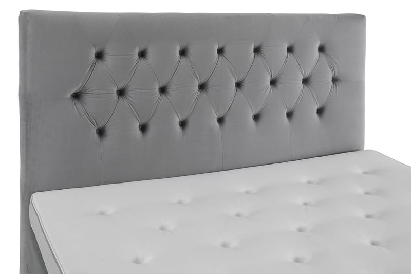 Royal Velvet Komplett Sengepakke 180x200 cm - Lysegrå Fløyel/Lave Sølvben - Møbler - Senger - Komplett sengepakke