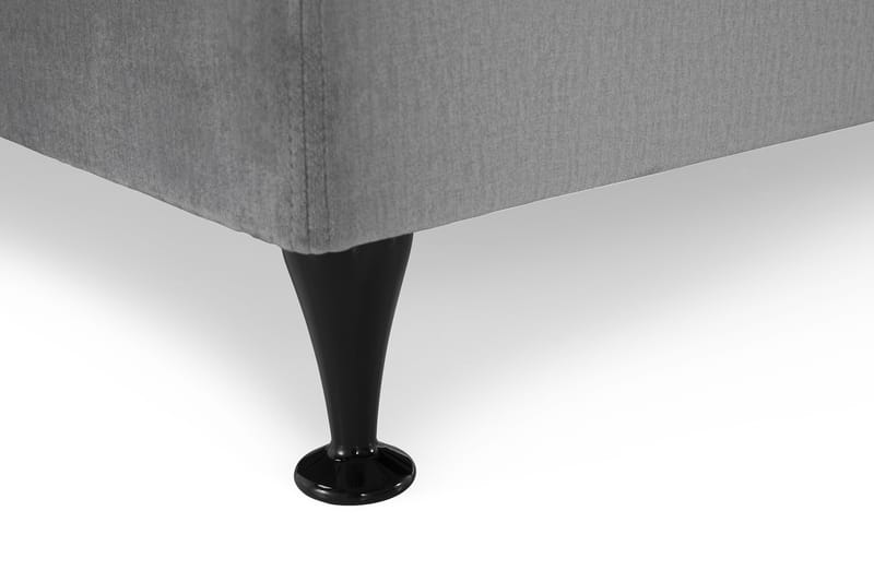 Royal Velvet Komplett Sengepakke 180x200 cm - Lysegrå Fløyel/Svarte Ben Lave Ben - Møbler - Senger - Komplett sengepakke